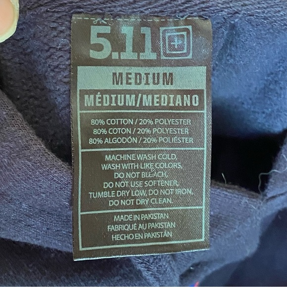 5.11 Tactical Medium Navy Medium stars Logo Hoodie red white blue patriotic - Picture 9 of 11